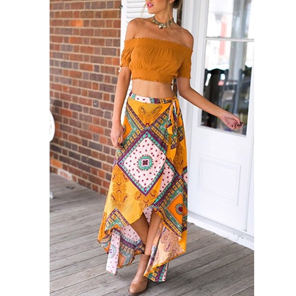⭐️HOST PICK⭐️😻Womens Boho Monogram Wrap Skirt😻 - Picture 2 of 3